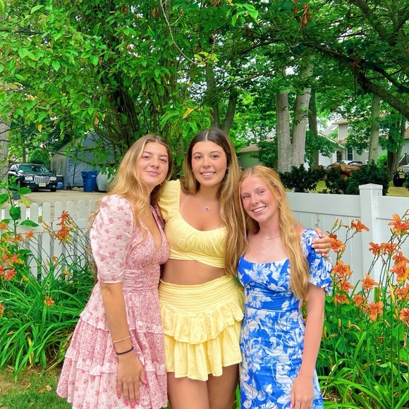 Yellow Ruffled Two-Piece Set - Picture 1 of 3